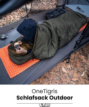 Спальний мішок OneTigris Outdoor Small Pack Розмір 3 сезони 8 C -15 C Спальний мішок для мумій Надлегкий компактний для кемпінгу, подорожей, походів (210 см x 84 см)