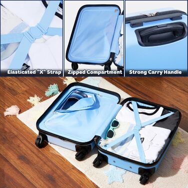 Ручна поклажа візок BlueY Hard Shell 49x33x22 см, 30 л, 4 колеса синій - Holiday Must Haves Kids