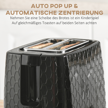 Набір чайника та тостера, 1,7 л, різні режими, світлодіодні індикатори, чорний