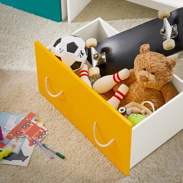 Дитяча іграшкова скриня Ящик для іграшок з коробкою для зберігання кришки Дитяча коробка для іграшок Дитяча шафа для зберігання іграшок BHT приблизно 45x80x40 см (велика скриня для іграшок), 72-W