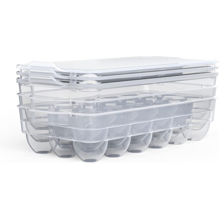 Тримач для яєць з кришкою, прозорий, 3 шт, пластиковий контейнер для яєць у холодильник, 18 яєць