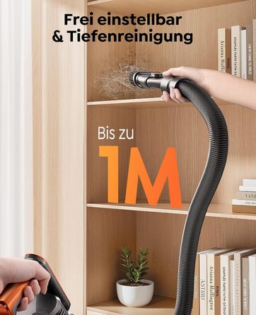 Бездротовий пилосос Fieety з акумулятором, 600W, 50kPa, 65 хв роботи, станція для зарядки на стіні, ароматерапія, автоматичний режим, сенсорний екран, висувний шланг 1 м для твердих поверхонь, килимів, шерсті тварин, автомобіля