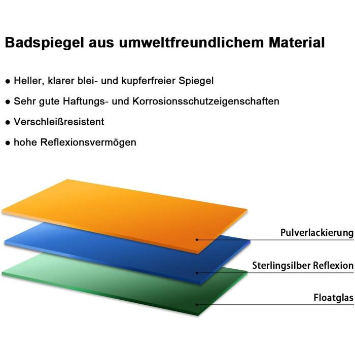 Елегантне дзеркало для ванної кімнати з LED-підсвічуванням 45x60 см, холодне біле світло, IP44, енергозбереження, для ванної кімнати, настінне