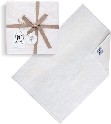 Набір килимків для ванної YENGA 2 шт., 100 бавовна, сертифікований Oeko-Tex, М'який, всмоктуючий, швидковисихаючий, килимок для ванної, килимок для душа, килимок для душа, килимок для душа, 2 шт., 50x70 см, (кремово-білий)