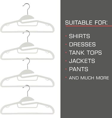 Набір вішалок для одягу bomoe, універсальна вішалка у формі вішалки з нековзною гумкою, штангою для брюк, краваткою і 2 гачками для підвішування Едвін (слонова кістка, 50 років)