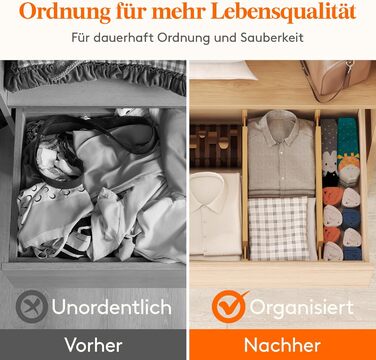 Органайзери для ящиків LifeWit 8 шт. з бамбука, регульовані, 42-56 см, для кухні, шафи, столу