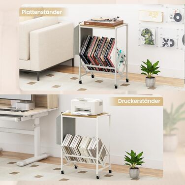 Регулятор для платівок COSTWAY з полицями для платівок та журналів, білий