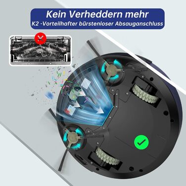 Робот-пилосос OKP 2100Pa з Wi-Fi, суперобладна модель з керуванням через додаток та голосовим керуванням Alexa. Час роботи до 100 хвилин, самостійне заряджання, тиха робота, підходить для прибирання шерсті тварин, підлоги та килимів. Модель K2