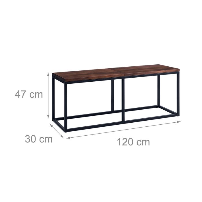 Лавка для вітальні/їдальні Relaxdays Industrial, 120 см