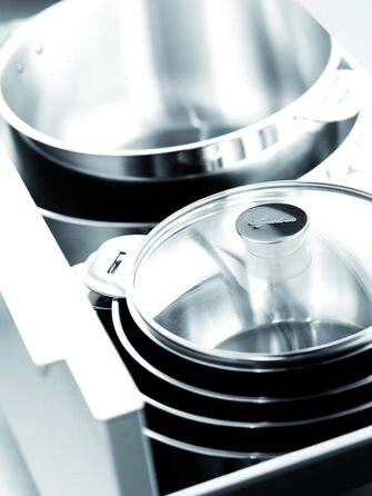 Каструля Lagostina Salvaspazio з нержавіючої сталі 18/10, діаметр 24 см, для всіх типів плит та духовок до 250°C, складна, з тришарим дном Lagotherm