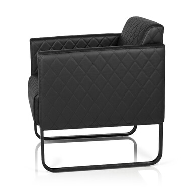 Крісло для відпочинку ARUBA BLACK, чорний каркас, штучна шкіра, одноразове, чорний колір, hjh OFFICE