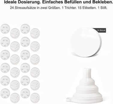 Набір банок для спецій Greeano з дерев'яною кришкою, 12 шт. по 120 мл – скляні ємності для спецій зі знімним розсіювачем