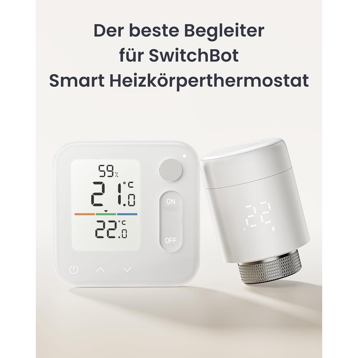 SwitchBot Розумний термостат на радіатор Bluetooth з керуванням через додаток, таймером, енергозбереженням, сумісний з Alexa, Apple HomeKit та Home Assistant (потрібен Hub) (Панель)