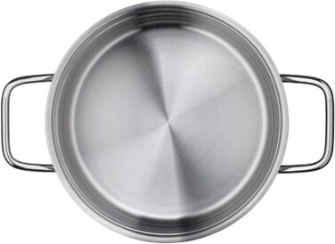 Набір кухонного посуду Silit Extra Cook: каструлі 16/20/24 см з кришками, ковшик 16 см, мірна шкала, широкий зливний край, придатний для миття в посудомийній машині, з нержавіючої сталі Crominox