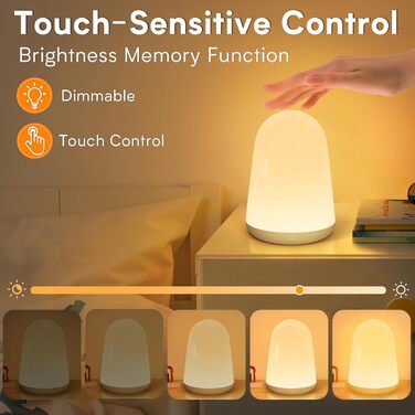 Шини Touch Dimmable LED нічник, 256 RGB, USB, таймер, бездротовий для дитячої кімнати