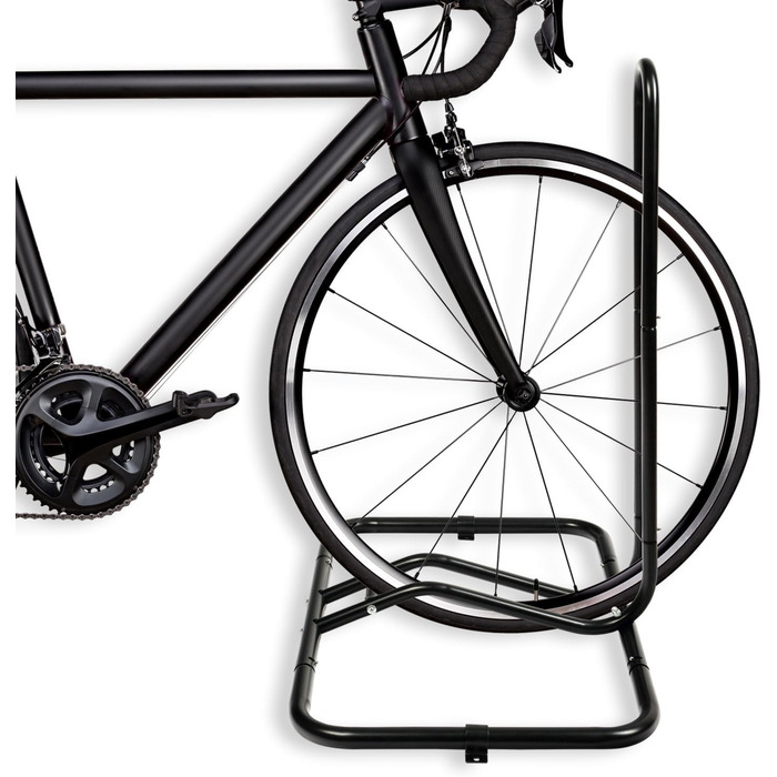 Стійка для велосипеда Schramm Розширюється в чорну підлогову підставку Окремо стояча стійка для велосипеда Паркувальна стійка Стійка для паркування велосипедів Мультипідставка, розмір для 1 велосипеда