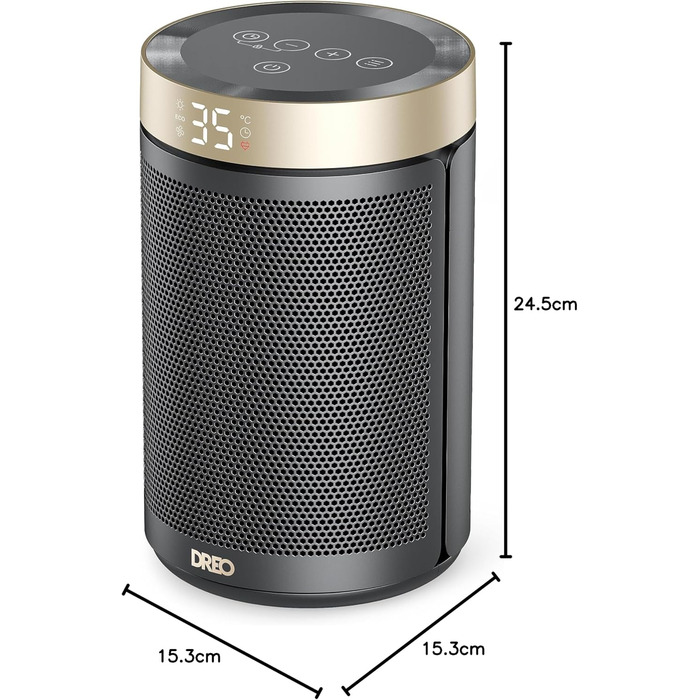 Електричний обігрівач Dreo Atom 316: тихий, керамічний, з термостатом та захистом, 1500W