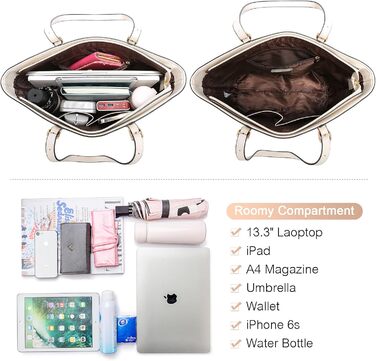 LOVEVOOK Набір сумок для жінок: гаманець, сумка через плече, сумка з ручкою, 3 шт., рожевий Y