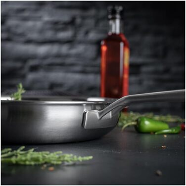 Сковорода KUHN RIKON CULINARY Fiveply 28 см, нержавіюча сталь, без антипригарного покриття, 5-шарове покриття