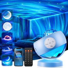 Проєктор зоряного неба Sternenhimmel: подарунок для дівчаток, жінок та хлопчиків. 300 режимів, нічник, Bluetooth, лампа північного сяйва для кімнати (Синій)