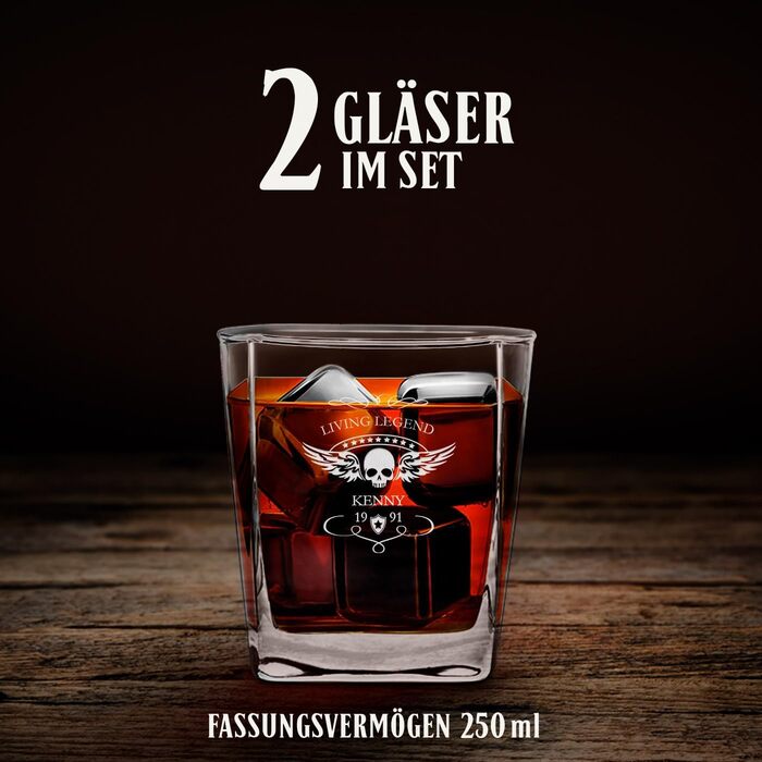 Віскі-карафа Maverton з гравіюванням + набір келихів (2/4/6) - 700 мл - Прекрасний подарунок для чоловіків