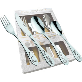 Набір дитячого столового прибору Кіндербестек Гаррі Поттер з гравіюванням - персоналізований столовий прилад з іменем або датою, бренд GEDA LABELS