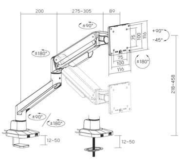 Настільне кріплення для монітора OfficePro MA601B Black