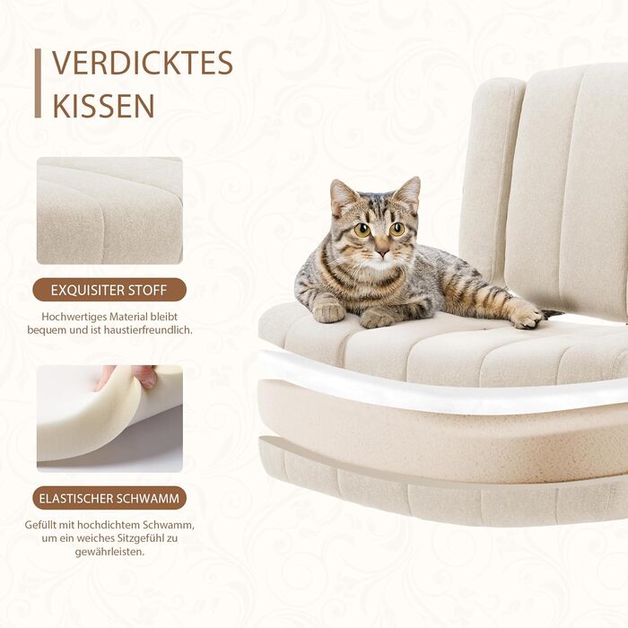 Крісло Vigosit Criss Cross з колесами, регульовані підлокітники, антиковзне покриття, комфортна подушка, сучасний стиль, поворотне, для дому, туалетного столика, офісу (Сірий)