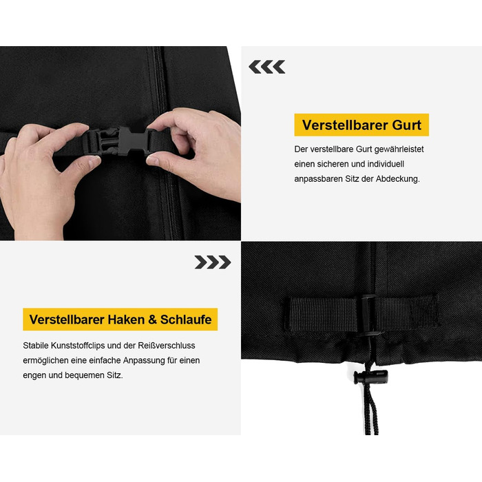 Захисний чохол для парасольки (400см) - водонепроникний, стійкий до УФ, для саду та ринку, чорний