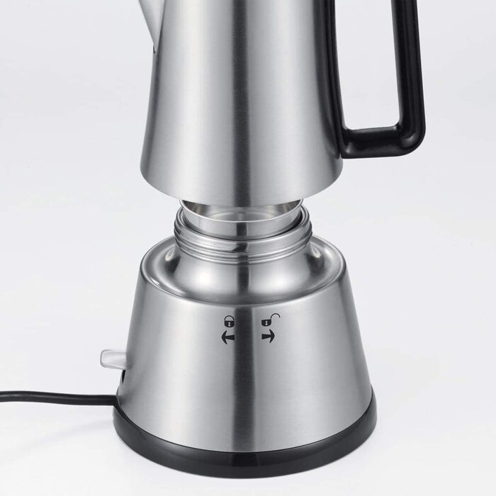 Кавоварка гейзерна Cloer 5918 Moka Maker, 3-4 чашки, нержавіюча сталь, з безпечним вимкненням та клапаном