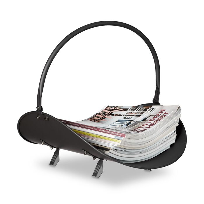 Кошик для дров Relaxdays, чорний