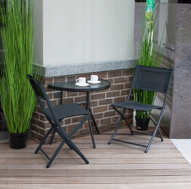 Комплект садових меблів Jumi Premium, метал, чорний, 3 предмети