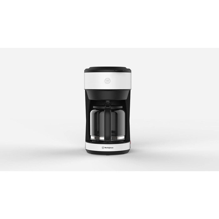 Базова серія кавоварок Westinghouse, кавоварка з фільтром до 10 чашок, постійний фільтр, скляний глечик, протикрапельна система, функція збереження тепла до 30 хвилин, індикатор рівня води, сріблястий (білий)
