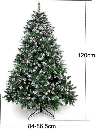 Штучна Різдвяна ялинка ялинка з підставкою 120 см-240 см для різдвяного прикраси багаторазового використання (Різдвяна ялинка зі снігом, 120 см)