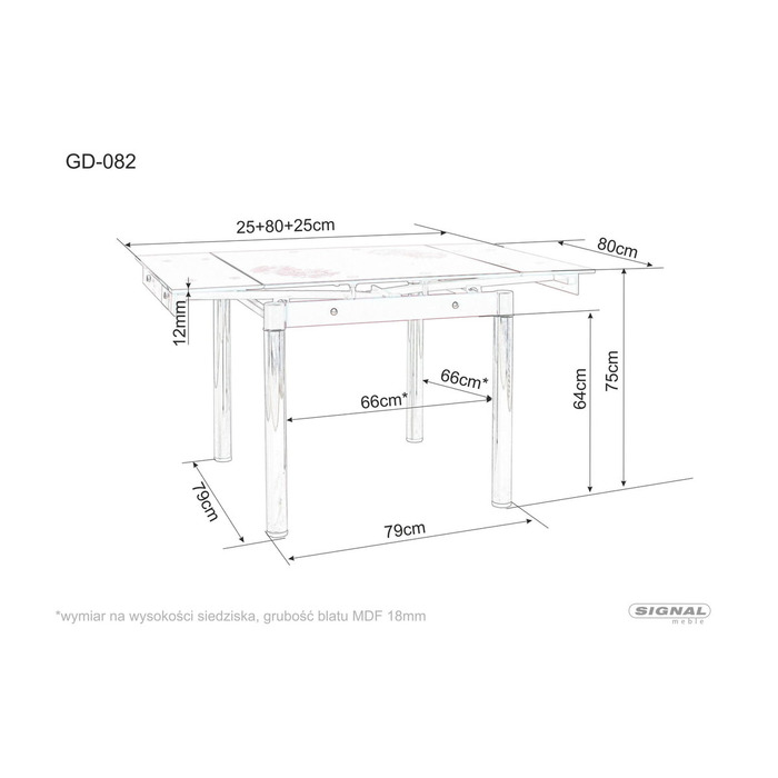 Стіл GD-082 80(131)*80 дуб артизан/чорний мат