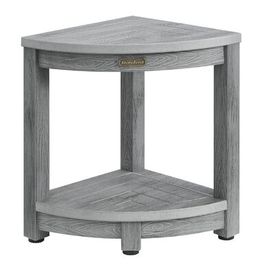 Крісло для душу Eck-Duschhocker, водонепроникне, з полівудком, для ванної кімнати, біле (сіре), регульовані ніжки, антиковзне покриття