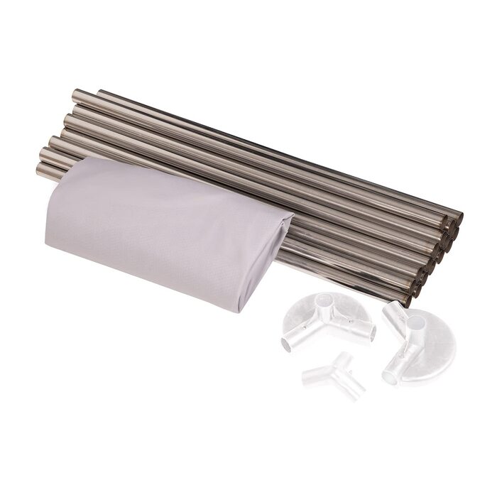 Шестигранний дитячий манеж з 100 кульками, сірий:білий/сірий/пудрово-рожевий