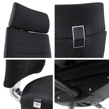 Офісне крісло MOVE-TEC PRO 3D, тканина, чорний колір / чорний колір, hjh OFFICE