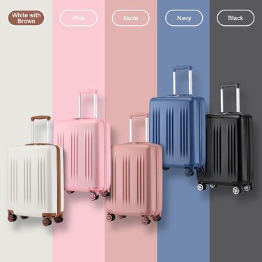 Чемодан KONO Handgepäck Trolley, 55x39x20 см, 37 л, з розширенням, TSA-замок, 4 колеса, чорний