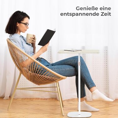 Регульований підставка для ноутбука, мобільний столик для дому, офісу та школи, білий