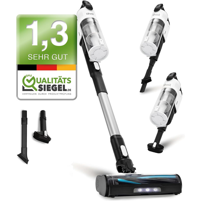 Бездротовий пилосос Levoit LVAC-200: 4-в-1, для дому та авто, фільтрація 99,9%, для тварин, килимів, твердих поверхонь