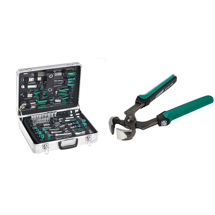 Набір інструментів Brüder Mannesmann 108 предметів в алюмінієвому кейсі: викрутки, плоскогубці, біти, головки, молоток, сталь Cr-V