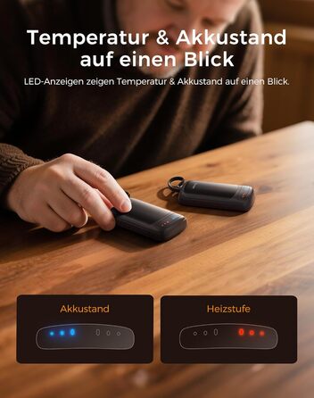 Електричні грілки для рук OCOOPA DuoHeat UT5 - чорні, для кемпінгу, полювання, подорожей, подарунок для чоловіків