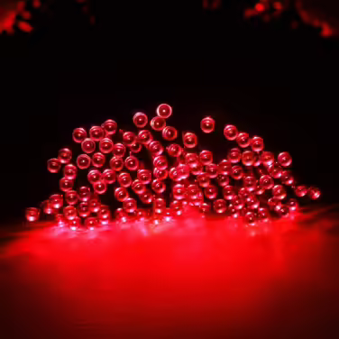Tuokay Сонячна гірлянда 22м 200 LED, водонепроникна, 8 режимів, для вулиці, декор для саду, балкона, тераси, альтанки, газону, весільна декорація, червона