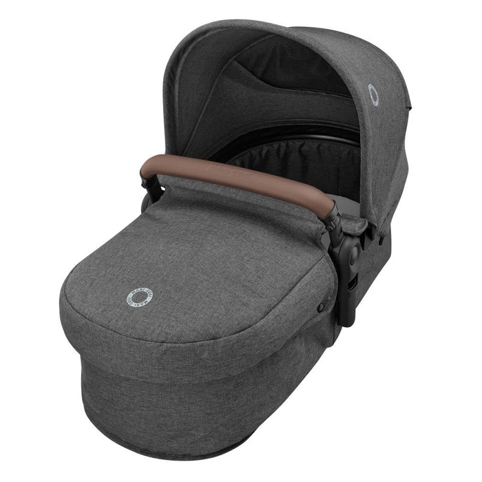 Дитяча коляска 3 в 1 Maxi-Cosi Zelia S Trio, сіра, 0-4 роки, до 22 кг, компактна, складна, з автокріслом CabrioFix i-Size, комплект з аксесуарами та пеленальною сумкою