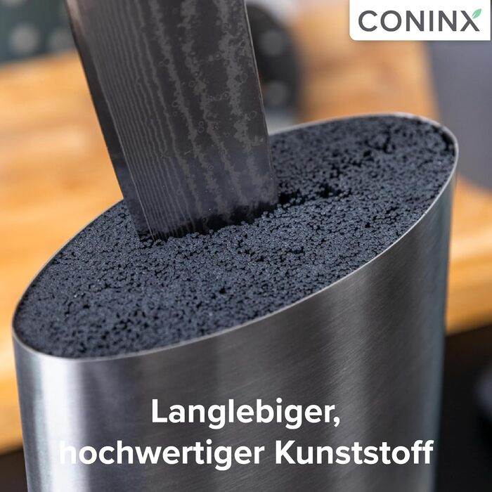 Ножовий блок підходить для всіх кухонних ножів Coninx розміром 22,6 x 16,4 x 7 см