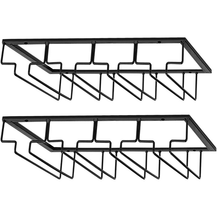 Тримач для келихів вина – органайзер для шафки – металевий тримач для келихів, підставка для вина, кухонний аксесуар (3 ряди, 1 шт.) (Чорний, 4 ряди 2 шт.)