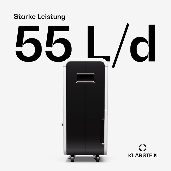 Електричний осушувач повітря Klarstein DryFy Connect 60L з Wi-Fi, 60л/24г, таймер, для приміщень 45-65м²