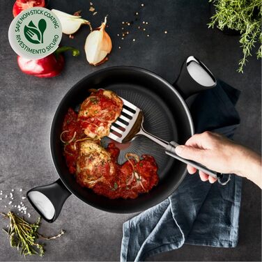 Сковорода Lagostina Intensive Pro з антипригарним покриттям, 32 см, титанове покриття, стійка до подряпин, швидке та рівномірне приготування, технологія Thermo-Signal, сумісна з усіма типами плит (включаючи індукційні)