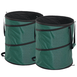 Outsunny Garden Bag 2x160L водонепроникний мішок для садових відходів з ручками на блискавці, стабільний мішок для листя, самостоячі садові мішки, багаторазові мішки для садових відходів Зелені відходи